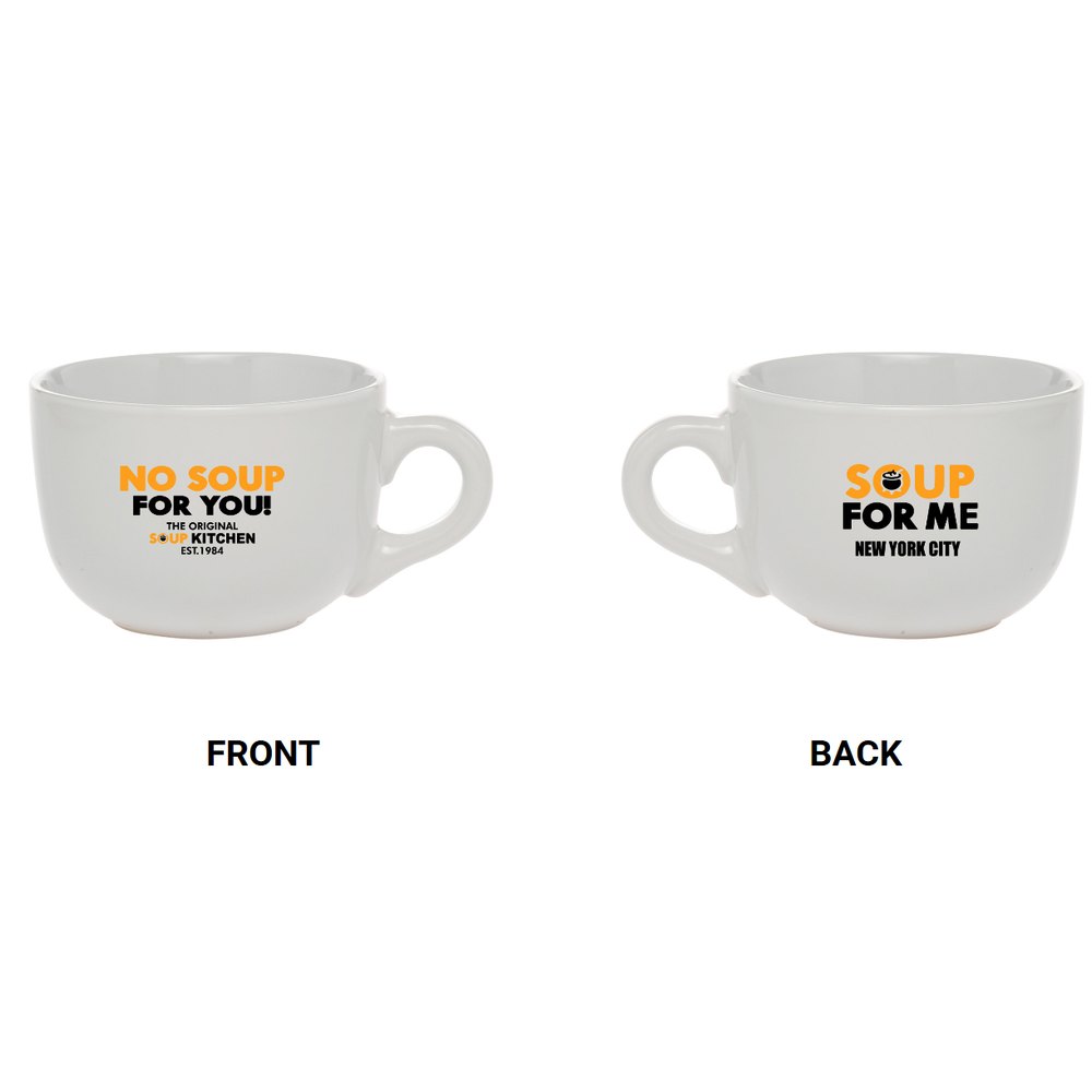 The 24 oz soup mug, front and back